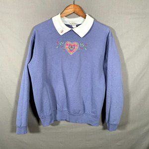 Vintage Top Stitch Collared Crewneck